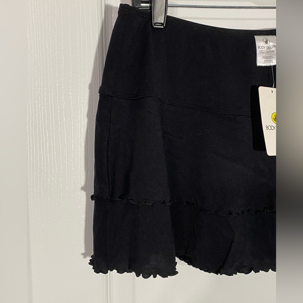 NWT Body Glove Mesh Ruffle Cover Up Skirt Smoothies Lambada Frill Black JR XL - Picture 4 of 5